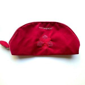 3172 DESIGNER VIKTOR AND ROLF RUBY ORCHID FABRIC BAG MAKEUP COSMETIC BAG